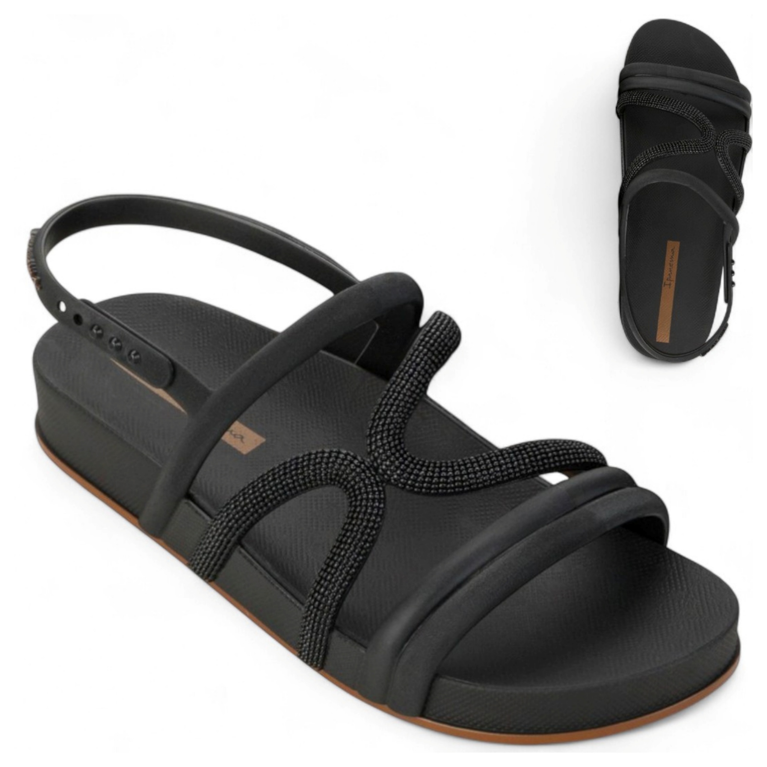 Dámské sportovní sandály 40 Ipanema platforma Černé Pohodlné Gumové módní