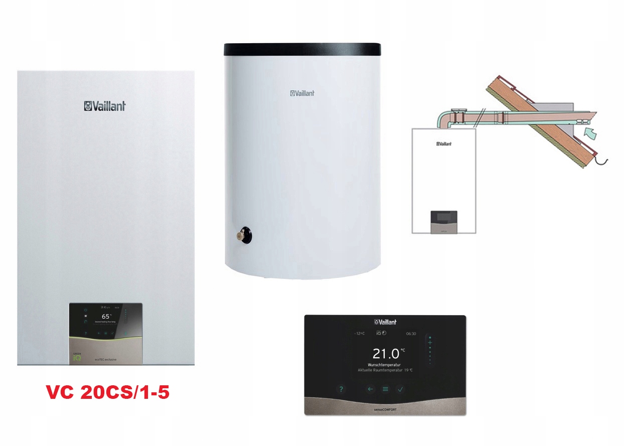 Vaillant zestaw Kocioł VC 20CS/1-5 Vih R 120/6 B+ Vrc 720f Sps Ś/d