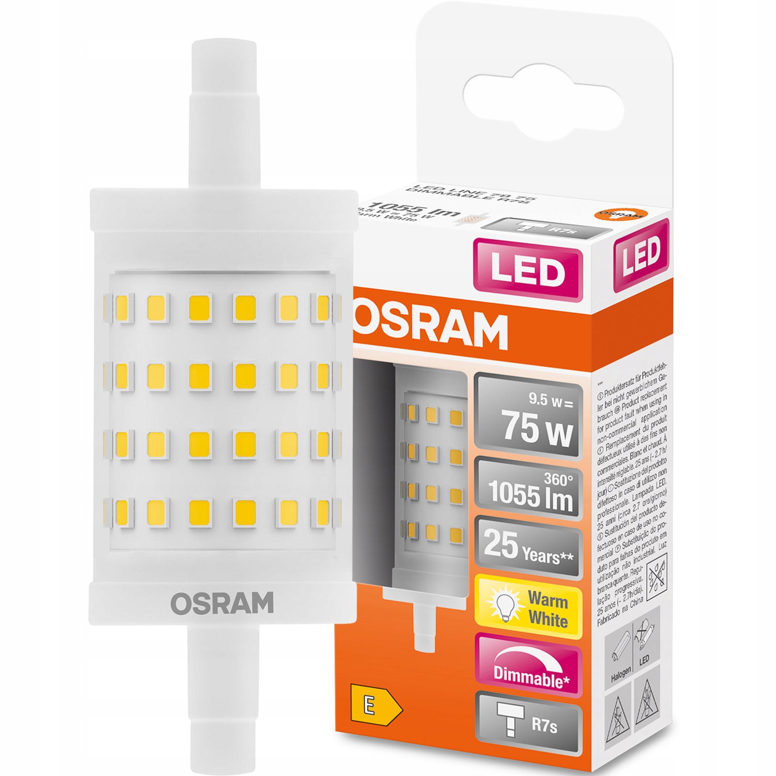 

Żarówka Led R7s 78mm 9,5W 2700K Ściemnialna Osram