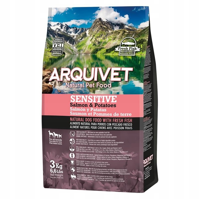 Levně Arquivet Sensitive losos s bramborami 3 kg
