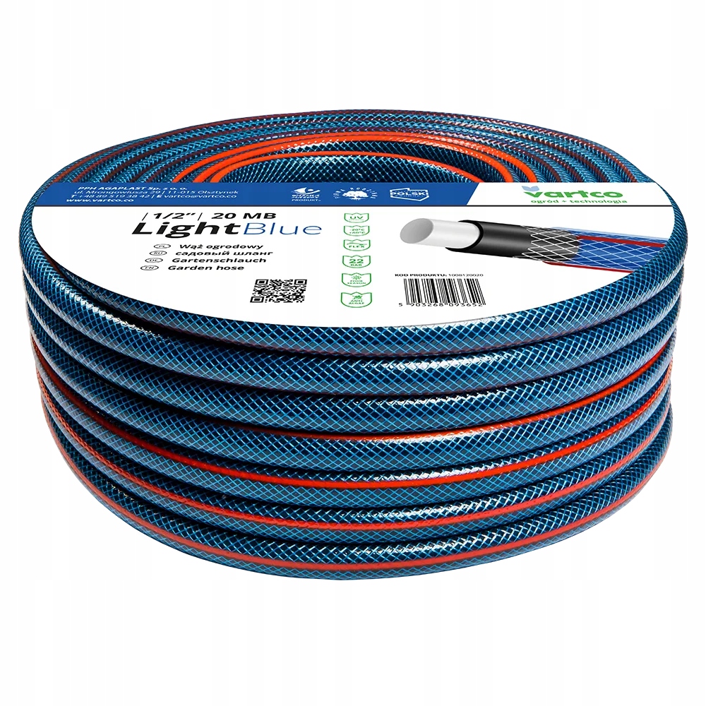 

Wąż ogrodowy Vartco Light Blue 30m 1/2"