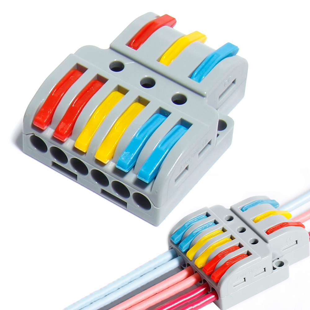 Elektrická Rychlospojka Kostka Rozdělovač Kabelů Rozbočka 3-6 25 Ks