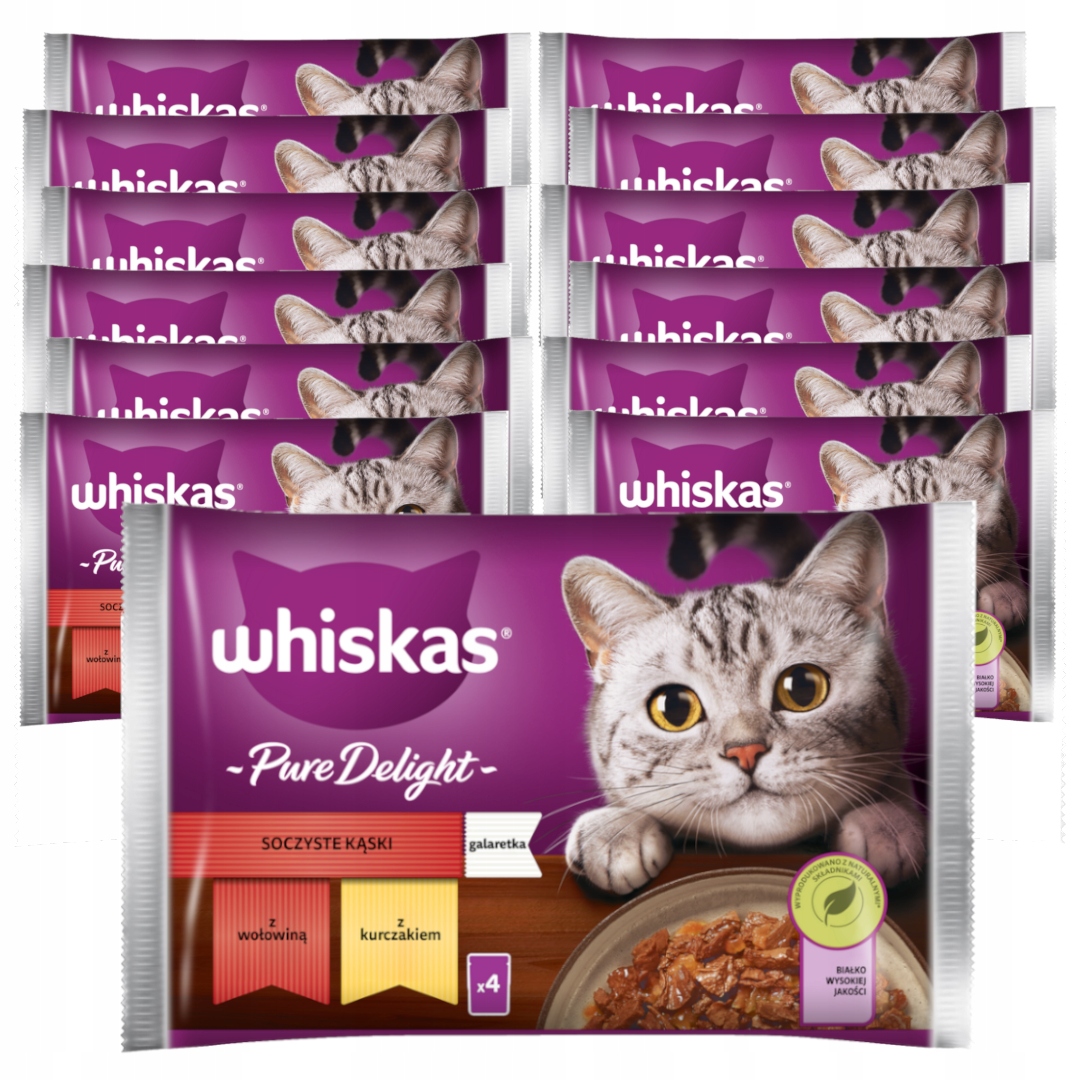 Levně Whiskas Adult Kuřecí hovězí maso Krmivo Pro Kočky 13x340 g
