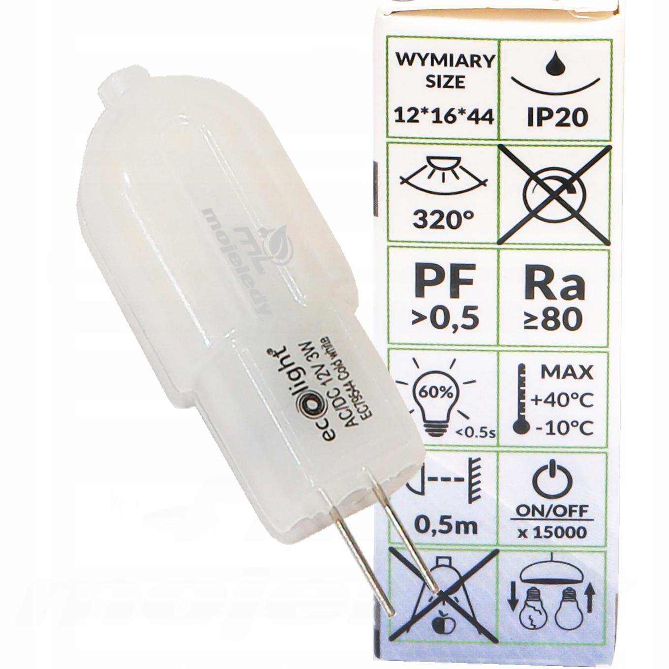 żarówka led G4 3W 12V AC DC SMD mini zimna 320st EAN (GTIN) 333233002061