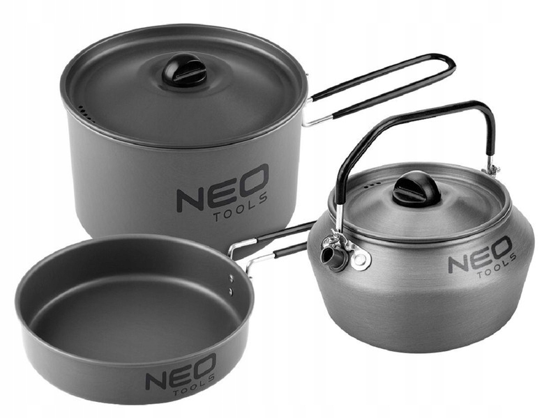 Zestaw naczyń turystycznych Neo 63-145 3szt. Szary