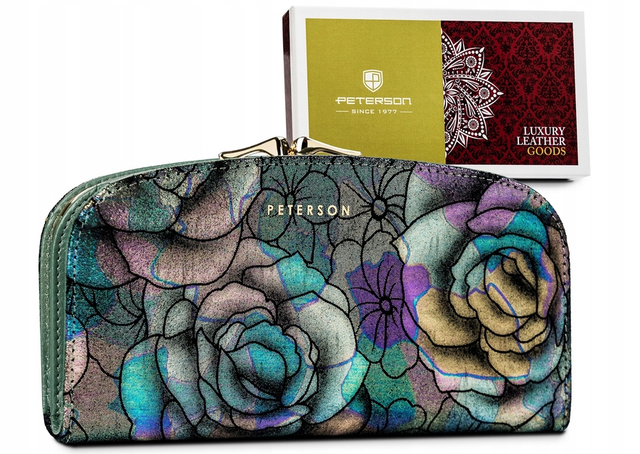 Velká prostorná dámská peněženka s květinovým vzorem