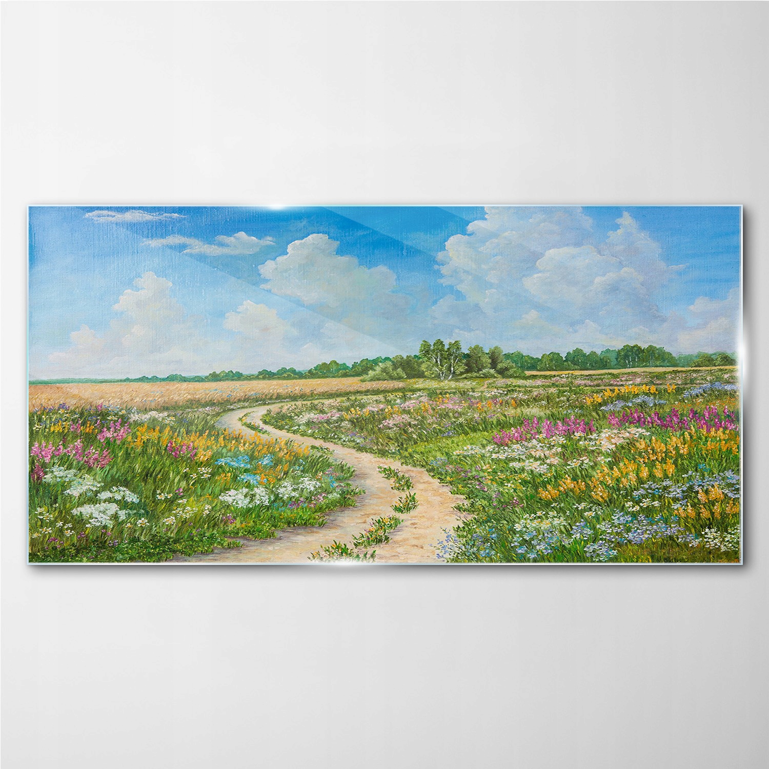 

Obraz szklany na ścianę Kwiaty drzewa niebo 140x70