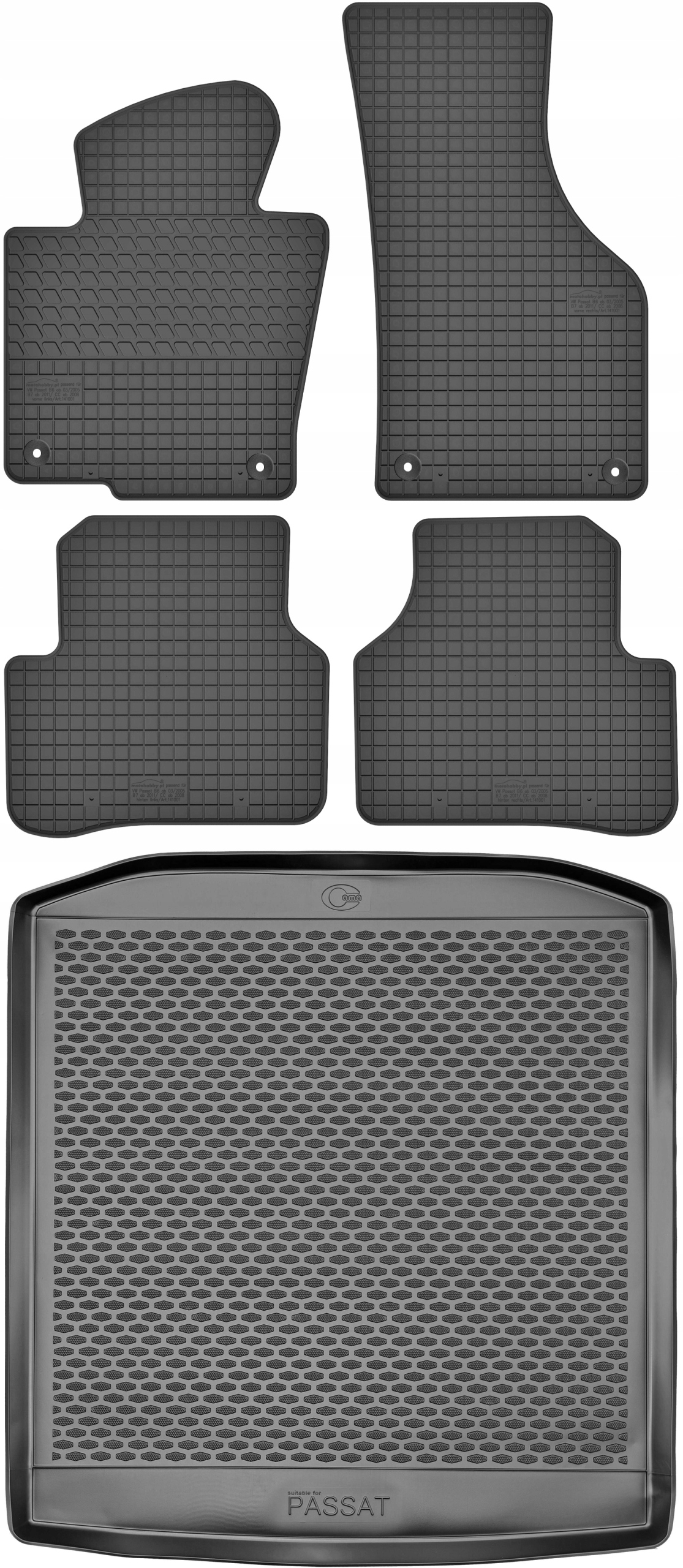 Volkswagen Passat B6 Sedan od roku 2005-2009 Sada Koberce batožinový priestor