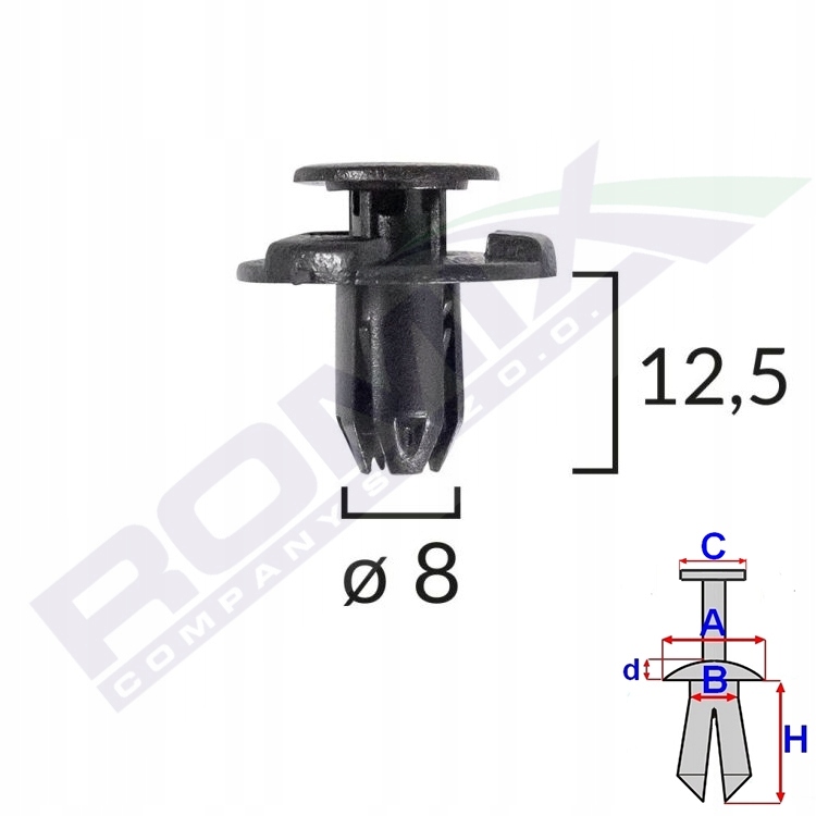 

Kołek rozporowy nadkola 8mm Nissan Subaru x10szt