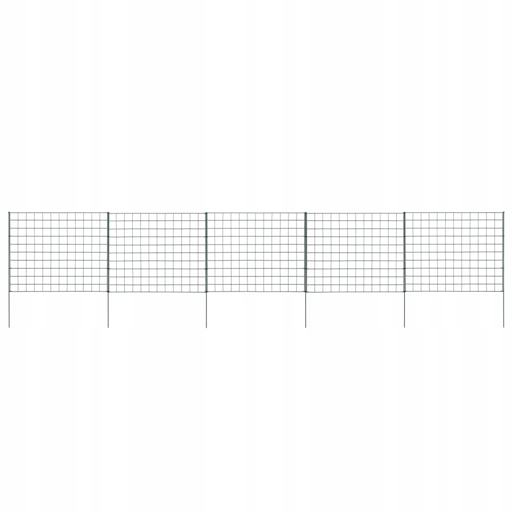 Zelený plotový set, ocel lakovaná práškovou barvou, 775 x 640 mm, 5 panelů