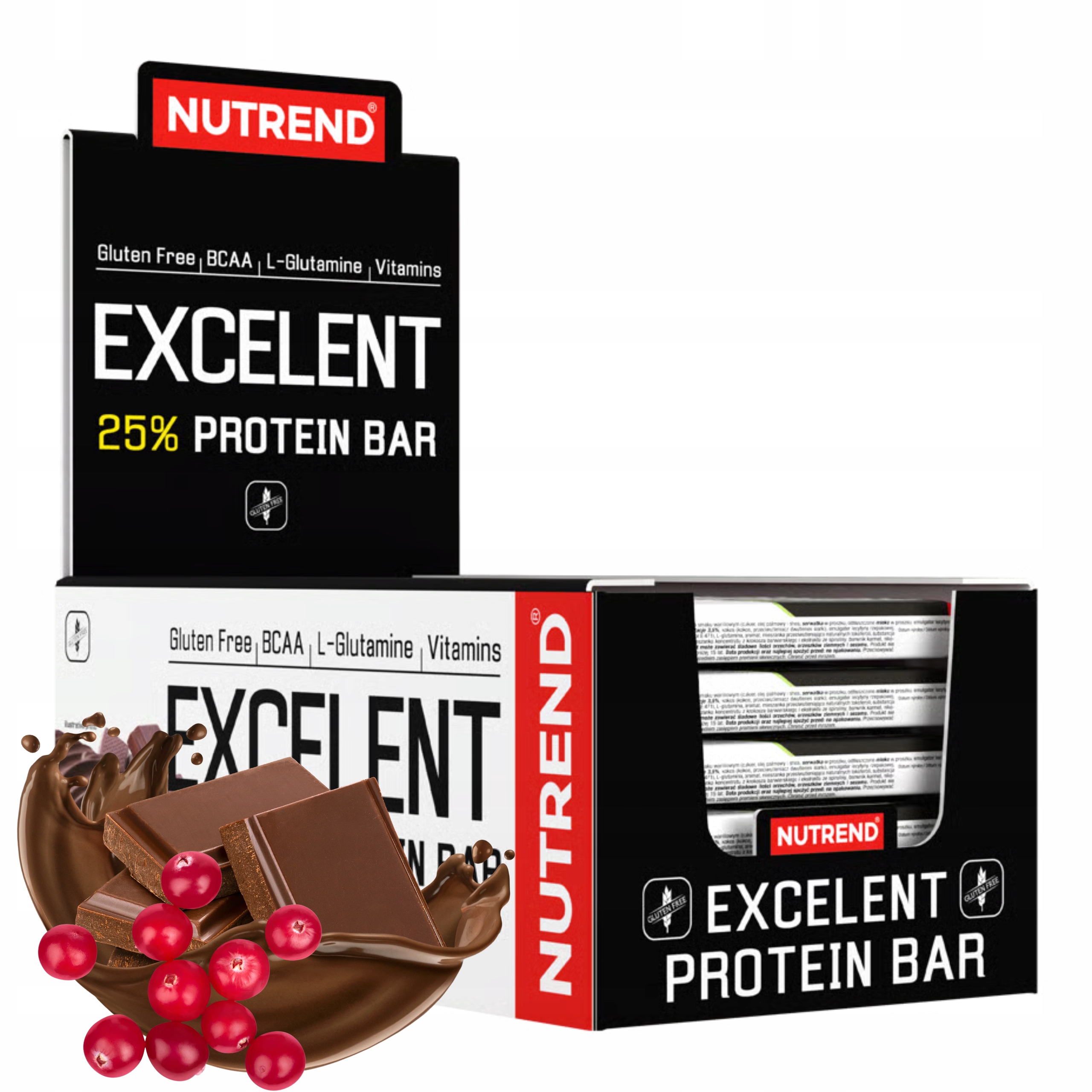 Proteinová Tyčinka Nutrend Protein Bcaa Excelent Protein Bar x30 Brusinky