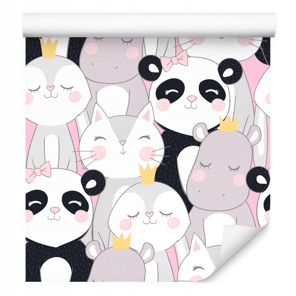 Tapeta do dětského pokoje pandy zvířata koruna