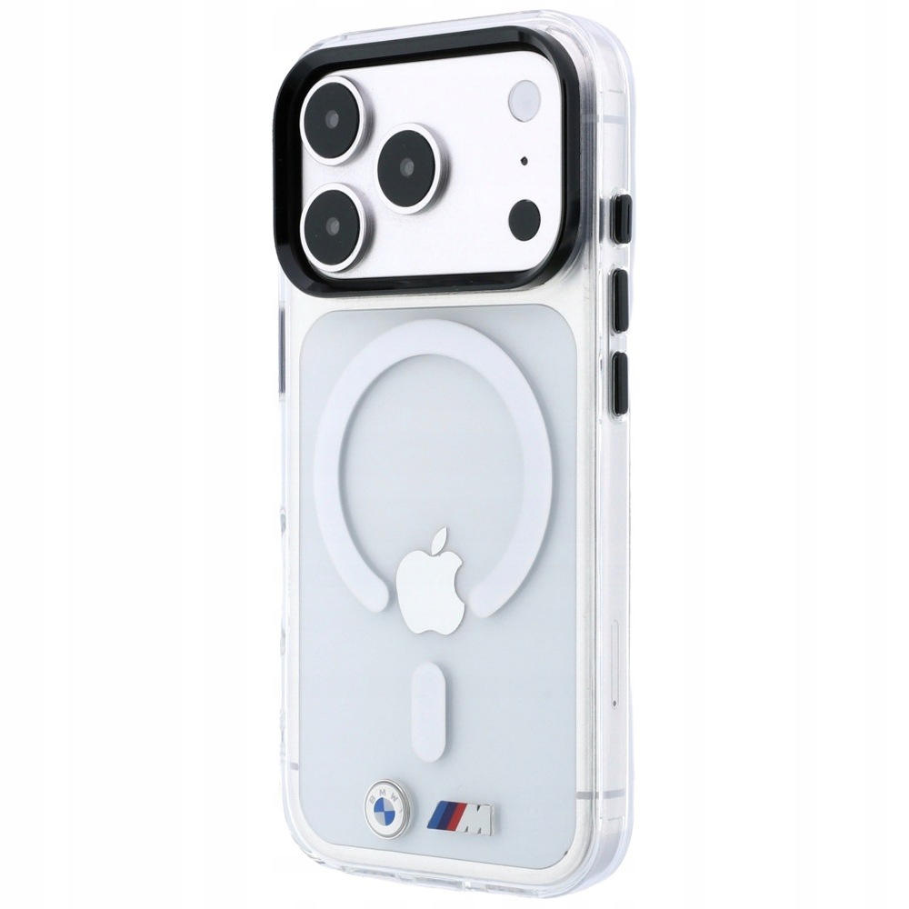 BMW M IML Glossy Metal Logo & Trims MagSafe do iPhone 18 Pro / 17 Pro Przezroczysty