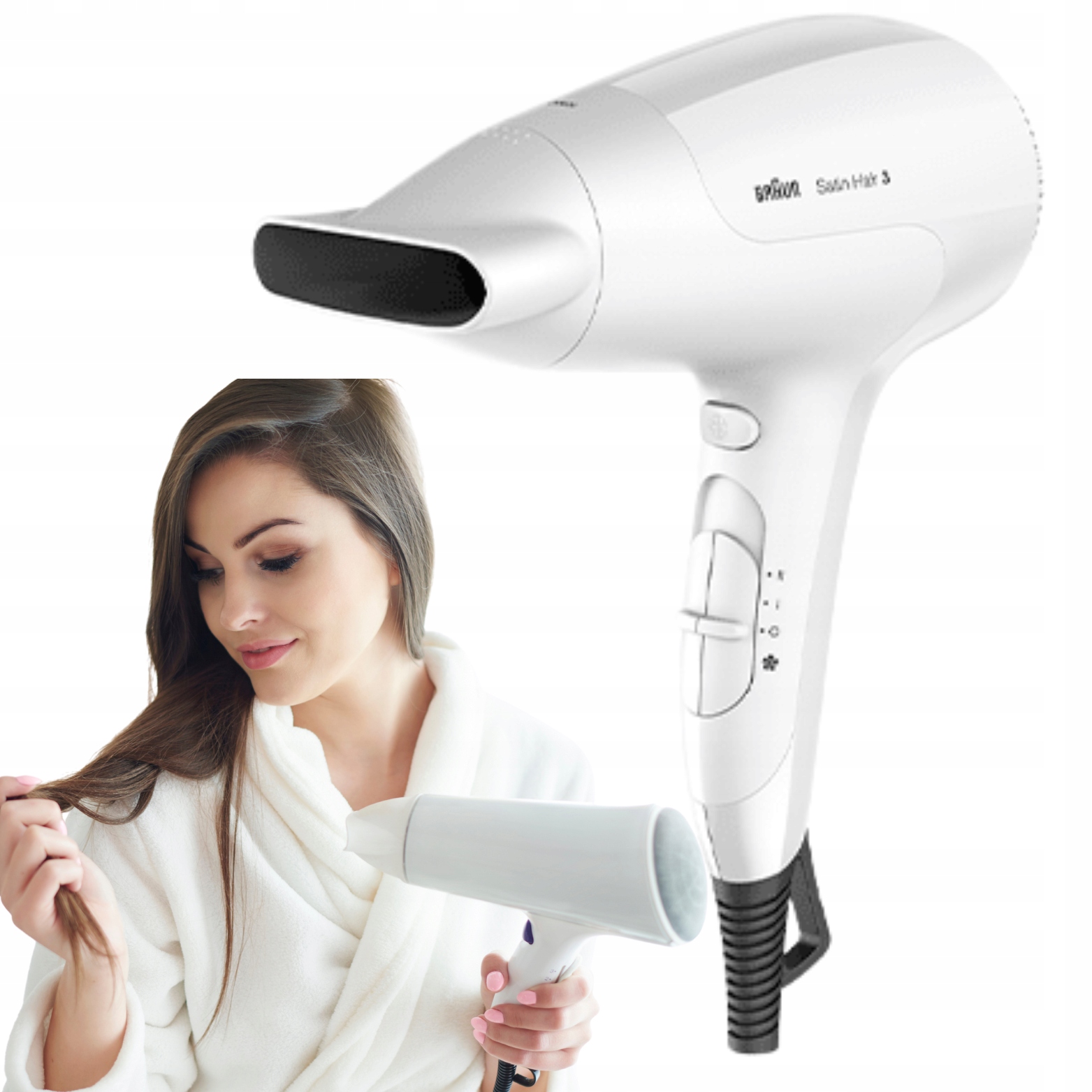 Suszarka Do Włosów Mocna BRHD380E Jonizacja 2000W Braun