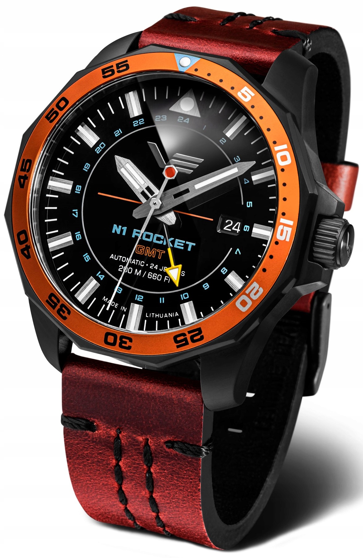 Nové originální hodinky Vostok Europe NH34-225C714 Rocket N-1 Automatic Gmt