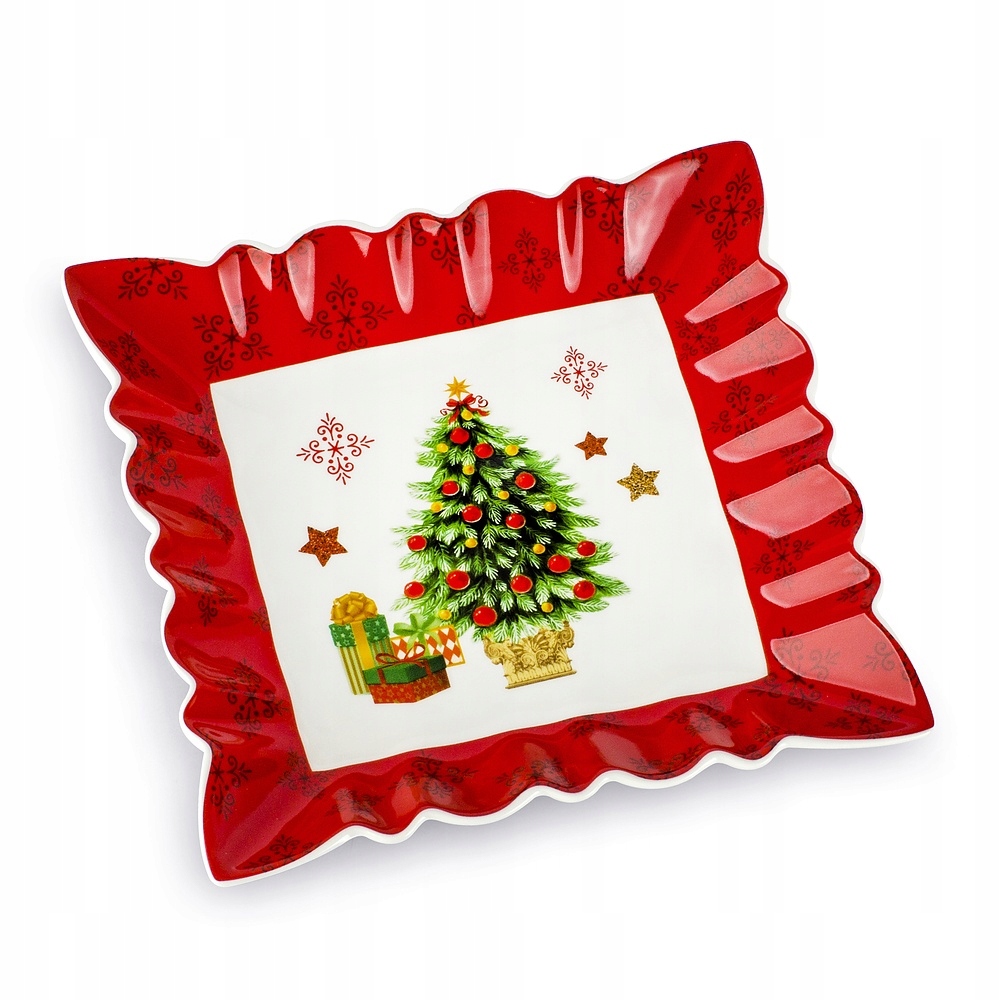 

Talerz Do Przekąsek porcelanowy Świąteczny kwadrat