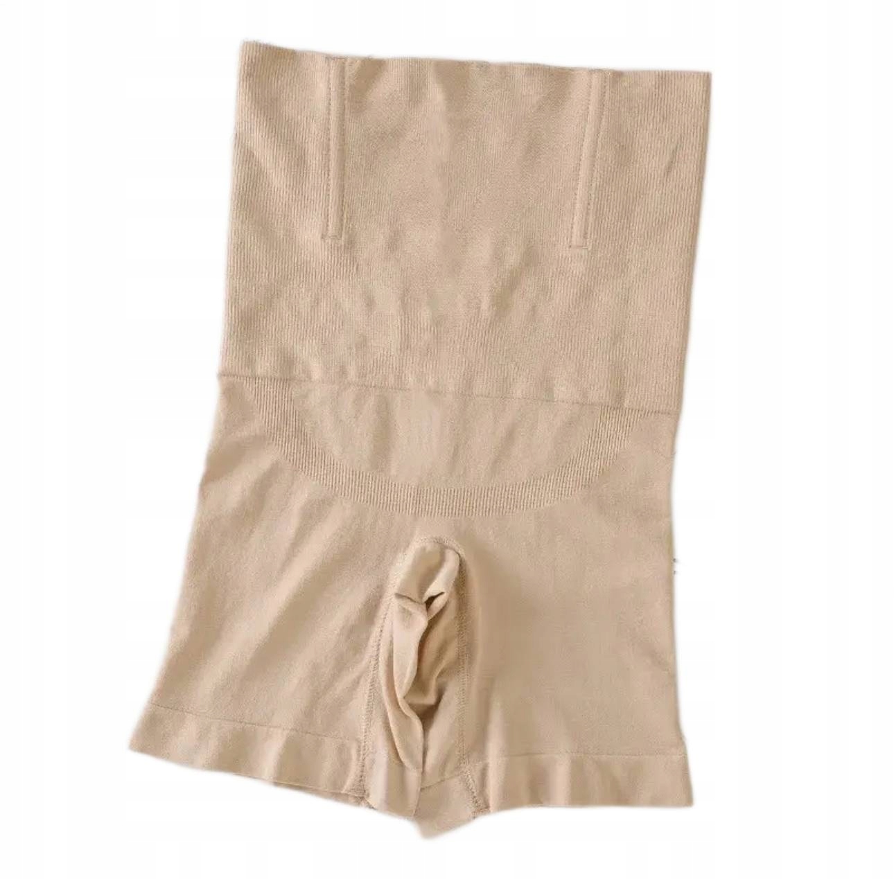 Majtki figi wyszczuplające modelujące brzuch nogawki beżowy 3XL