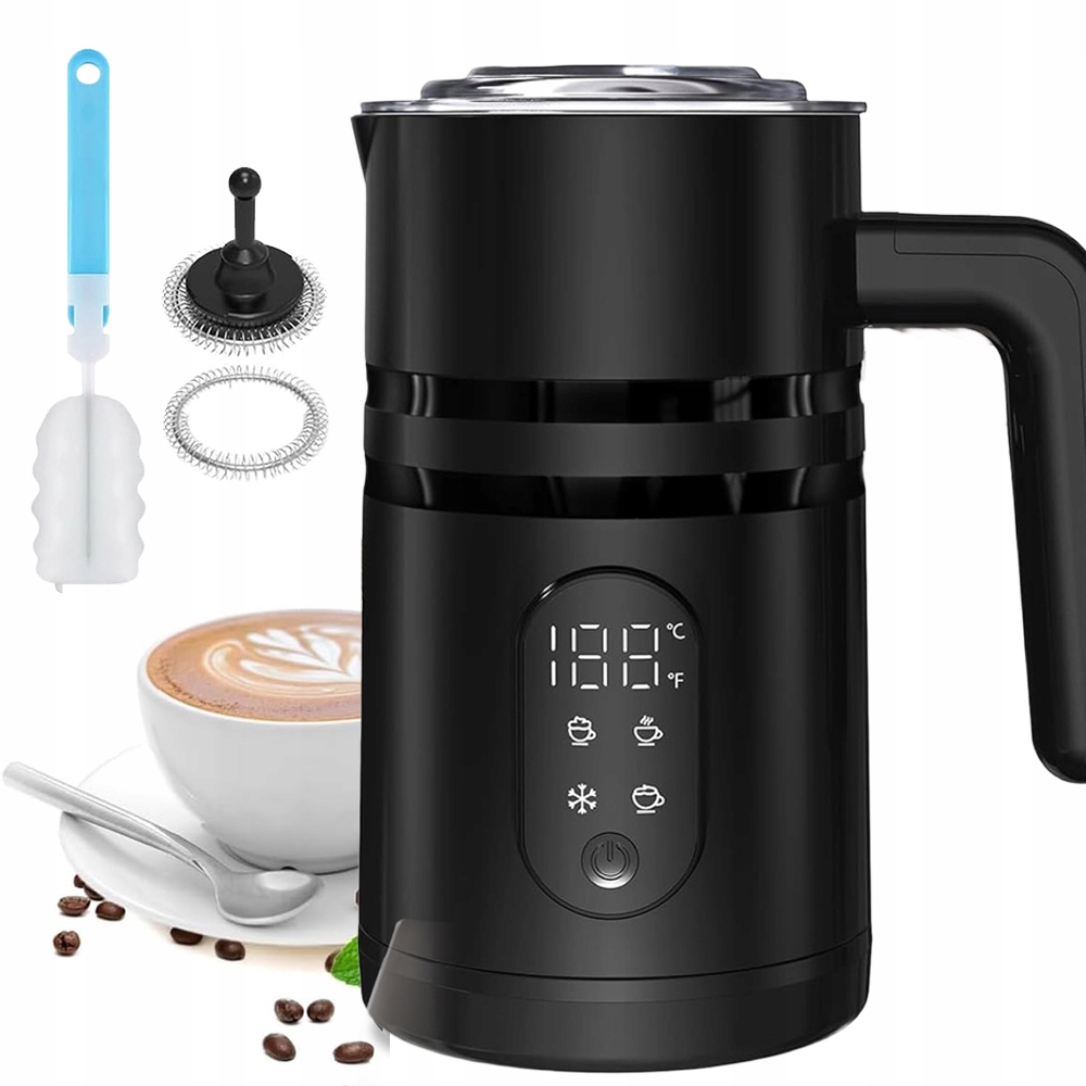 Napěňovač mléka Ohřívač 4 režimy 400 W s ohřívačem Černý 350 ml