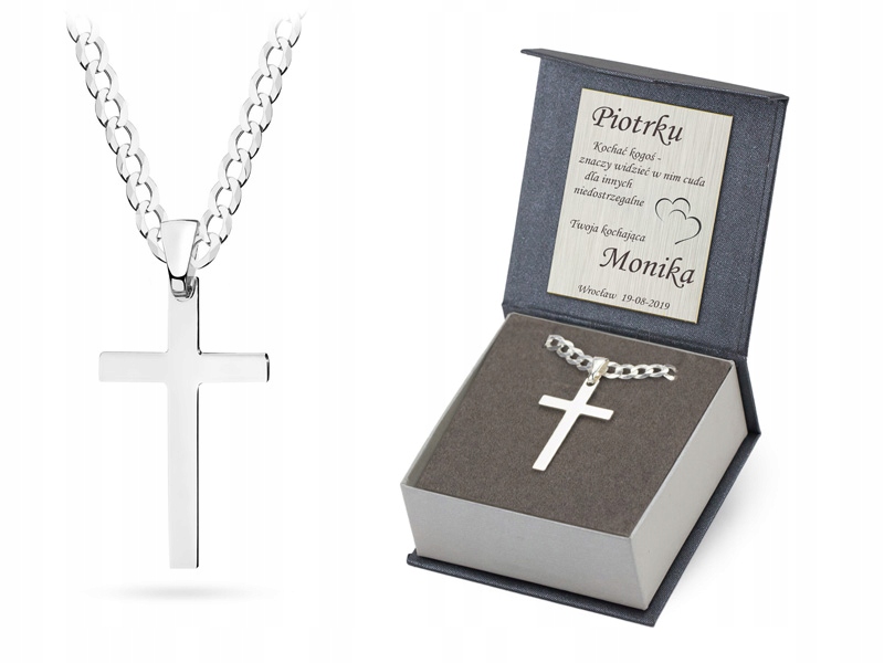 Stříbrný Komplet Pánský ryzost 925 Kříž Řetízek