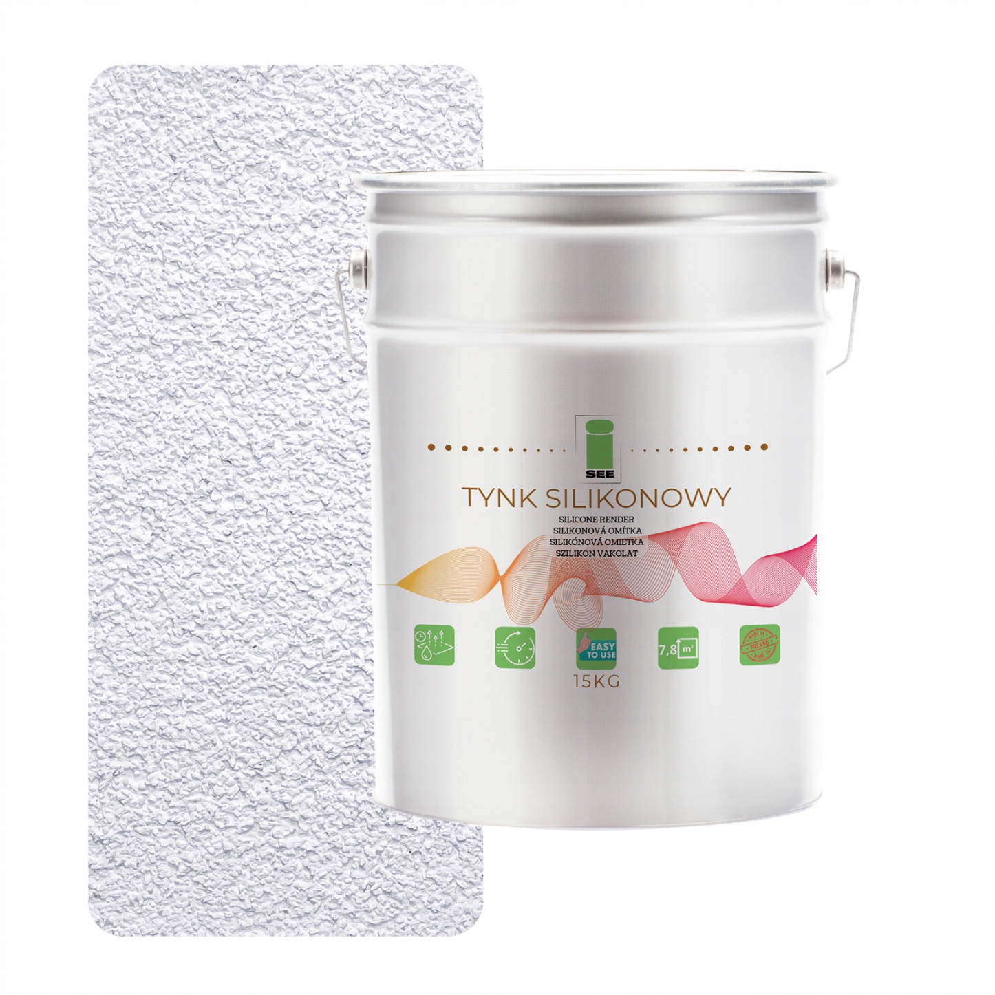 Silikonová Fasádní Omítka Zesílená Bílou Sněhovou Barvou 1.5 MM, Trvanlivá, 15 Kg