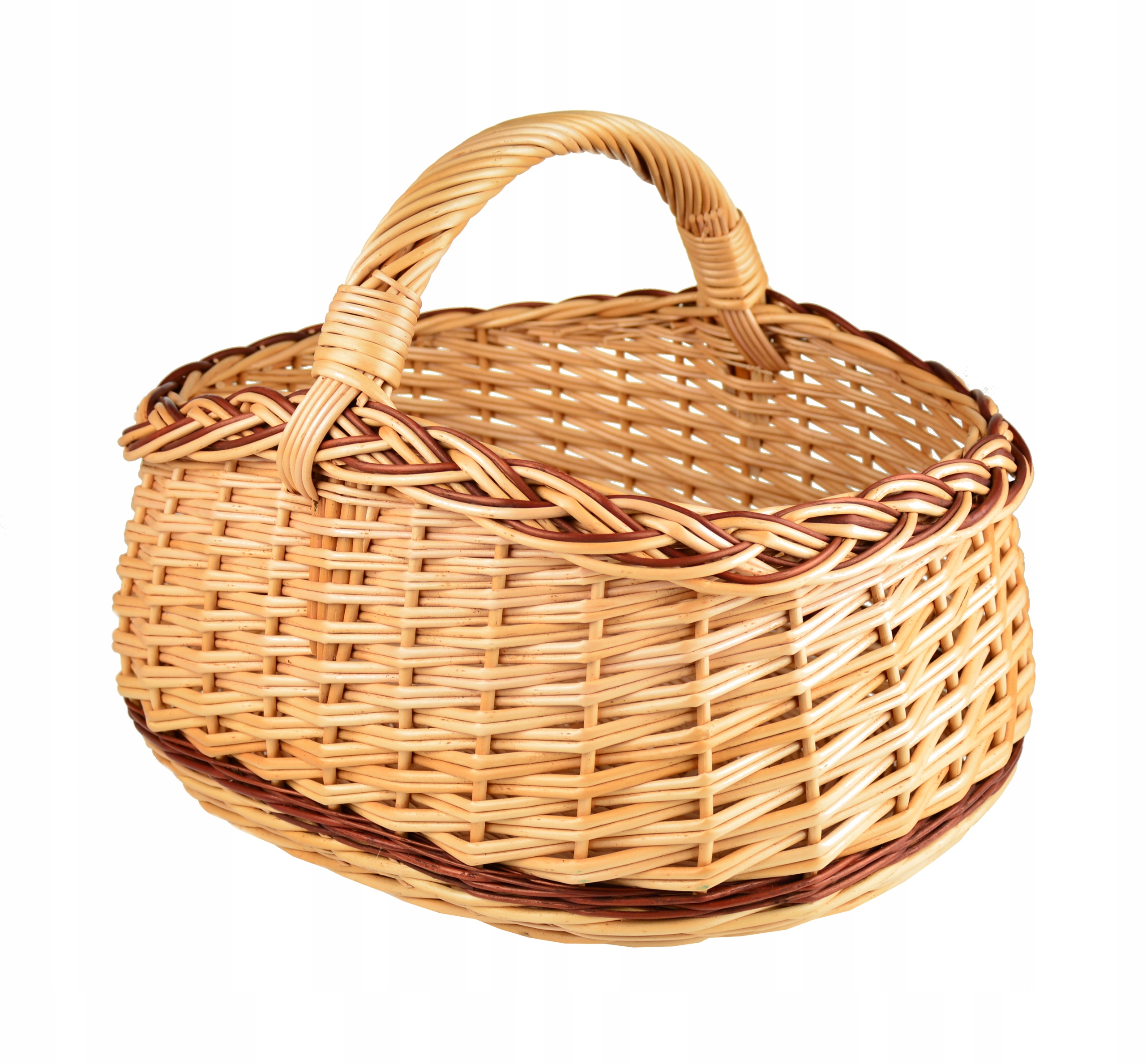 

Piękny wiklinowy koszyk Na Zakupy Piknik Grzyby