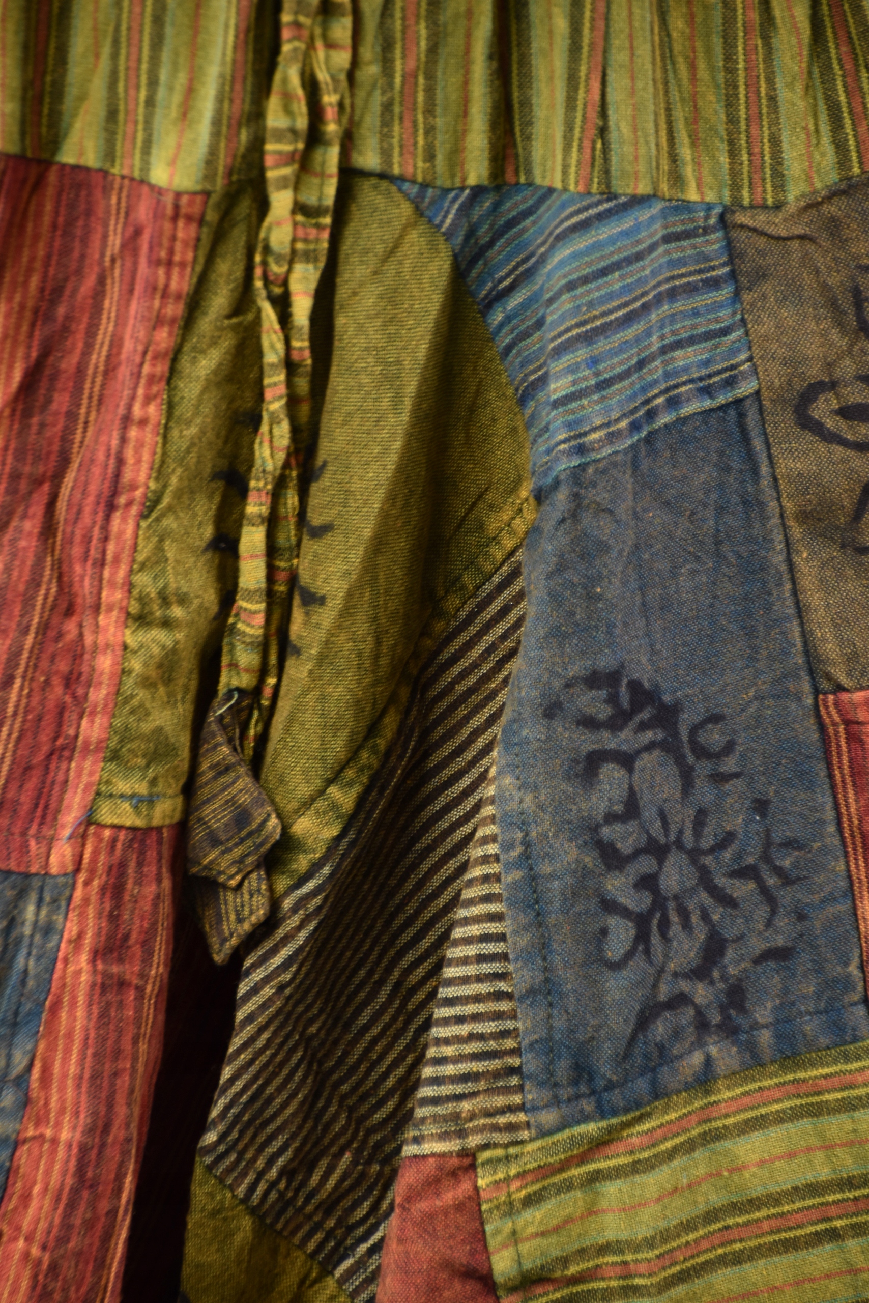 Szarawary NEPAL Alladynki Joga HANDMADE Kolorowe KHAKI Rozmiar uniwersalny