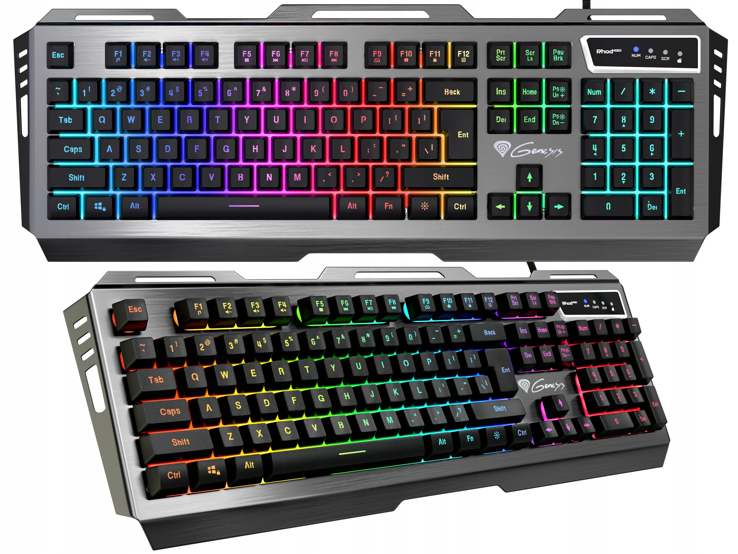 

Klawiatura Genesis Rhod 420 Alu Rgb Podświetlanie