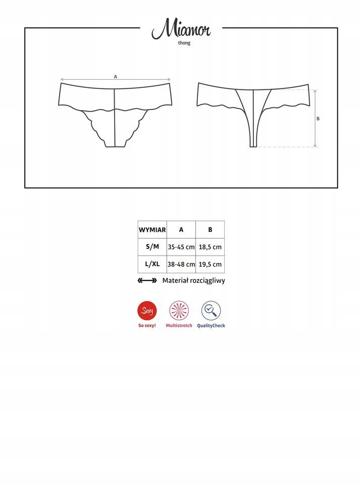 KORONKOWE STRINGI Z DZIURKĄ OBSESSIVE MIAMOR L/XL Rodzaj stringi