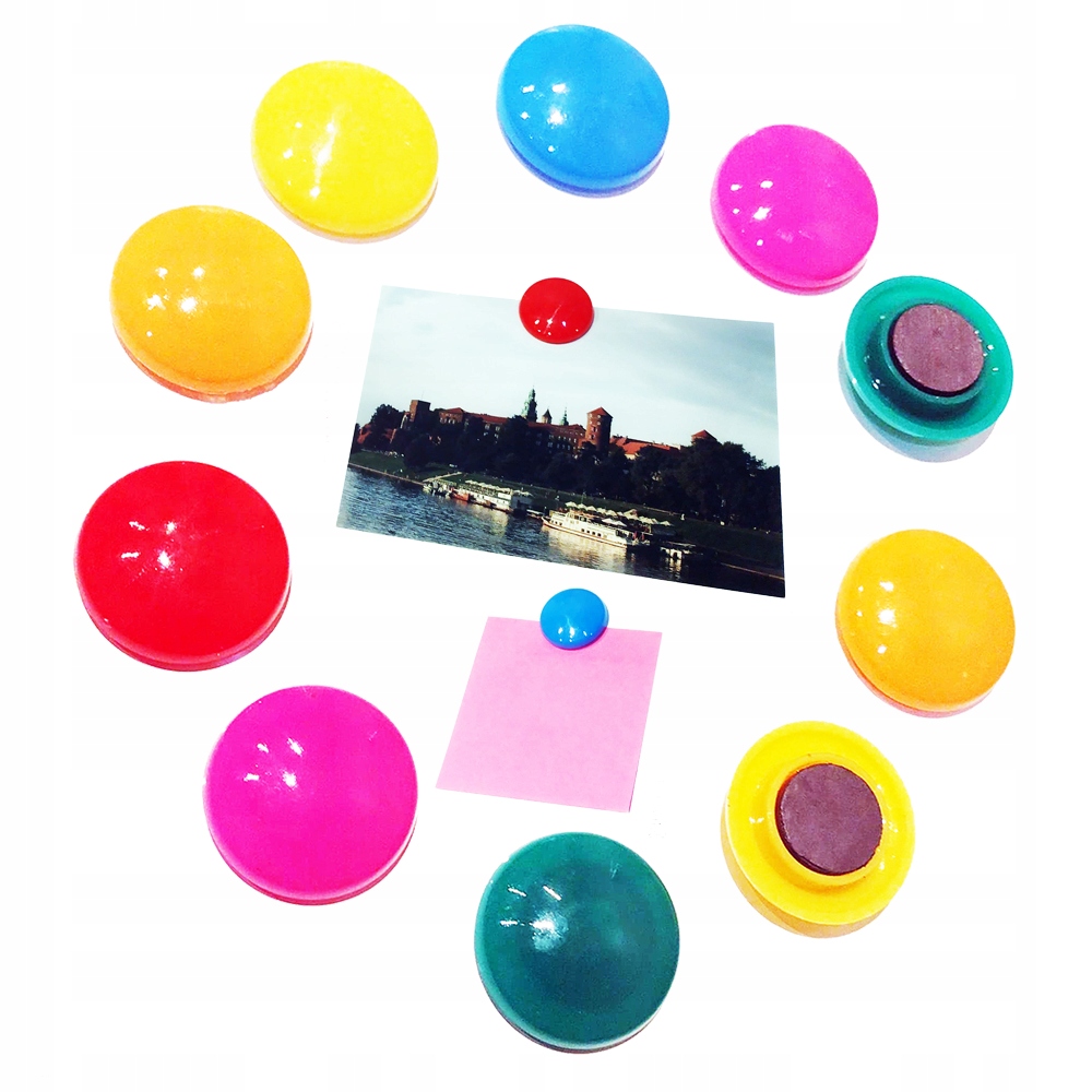 MAGNESY NA LODÓWKĘ TABLICĘ SZKOLNE 30MM CZERWONY 10 SZTUK GRAND Stan opakowania oryginalne