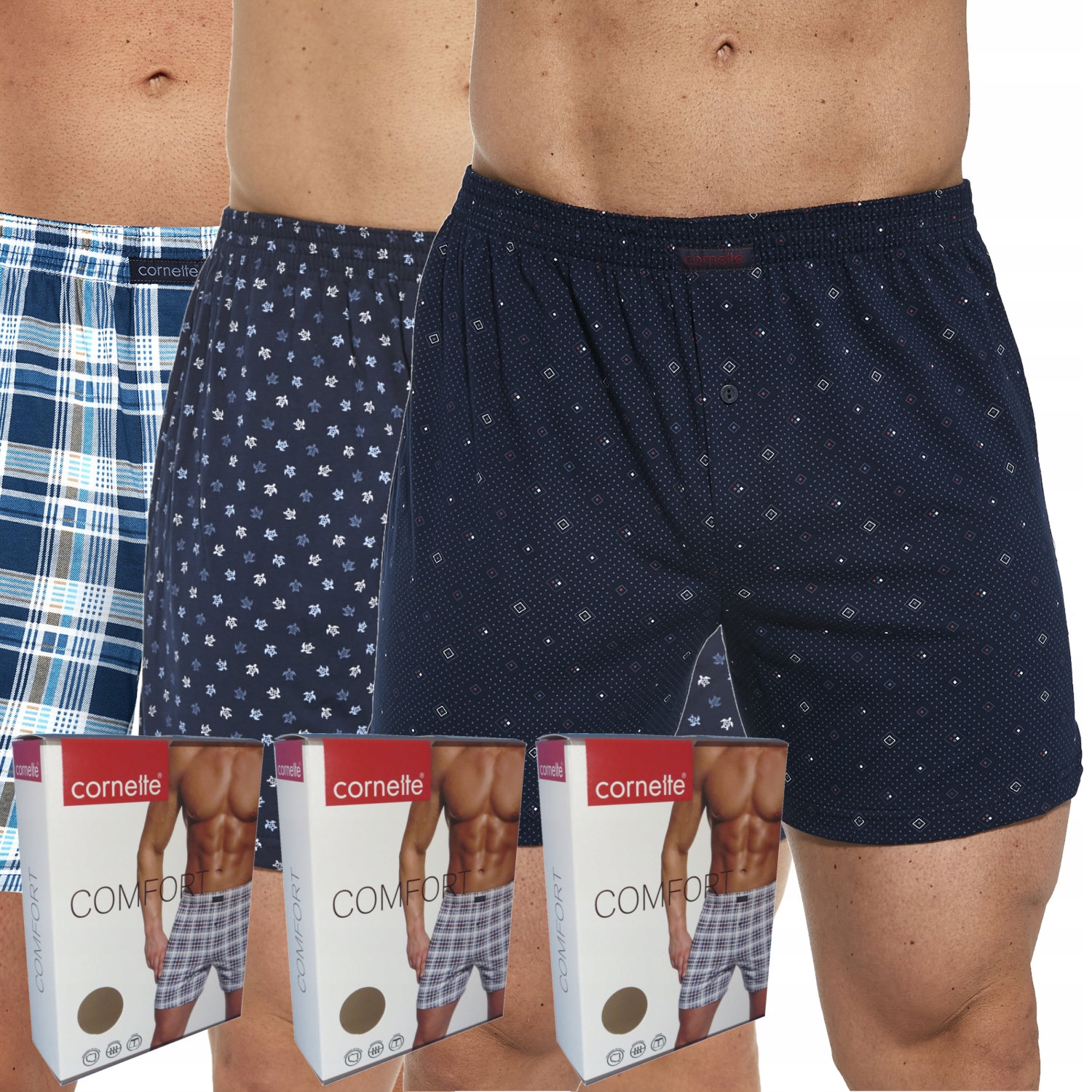 

Cornette bokserki Comfort luźne szorty 3 pak 3 szt