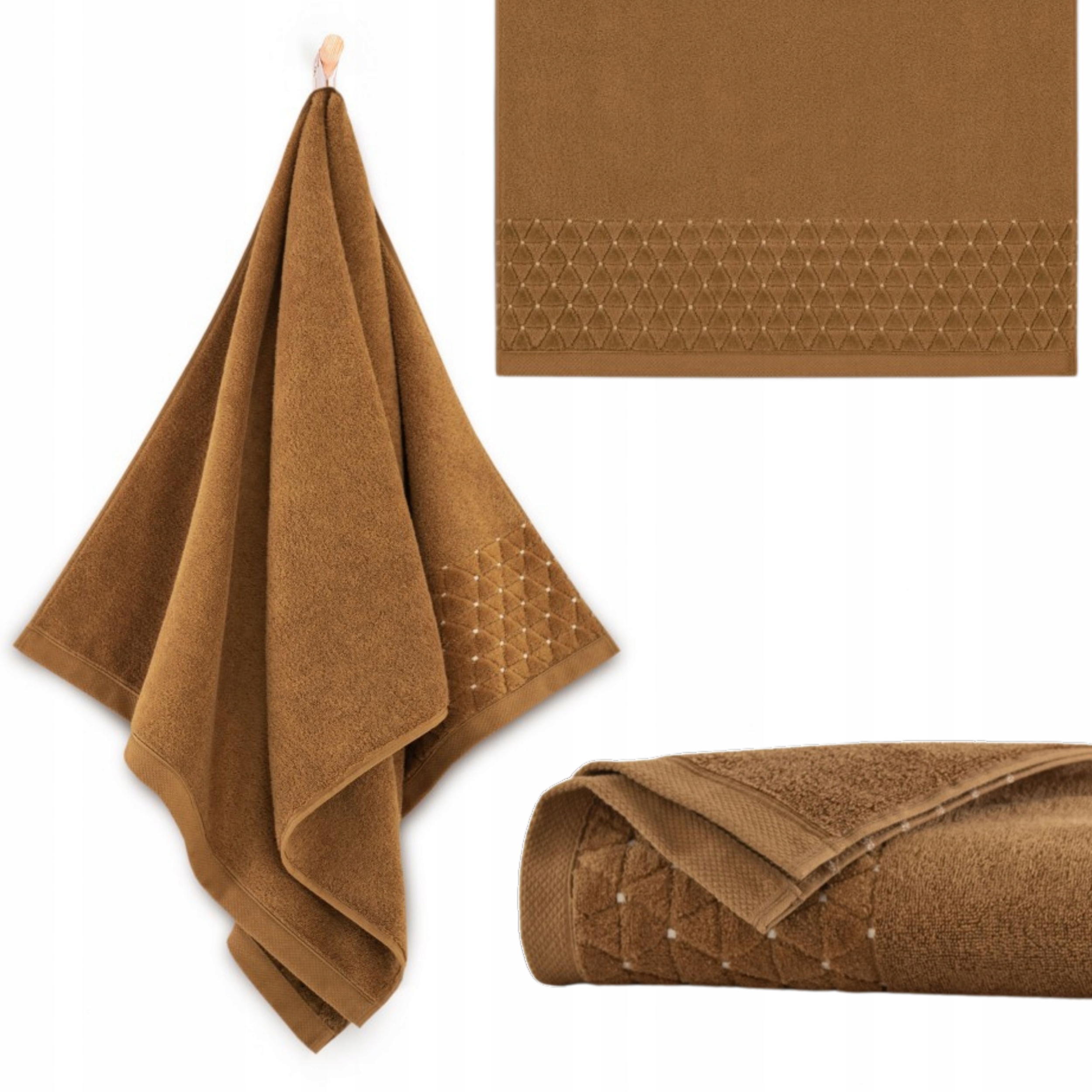 Ręcznik bawełniany 30x50 OSCAR JASNY BRĄZ AB+