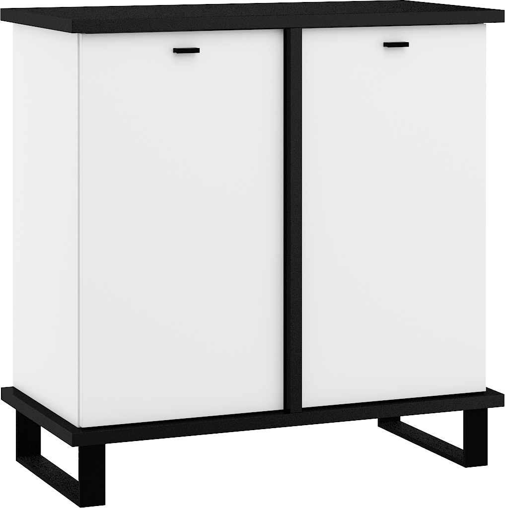 Komoda Cross CRO-05 černá bílá matná 90 cm