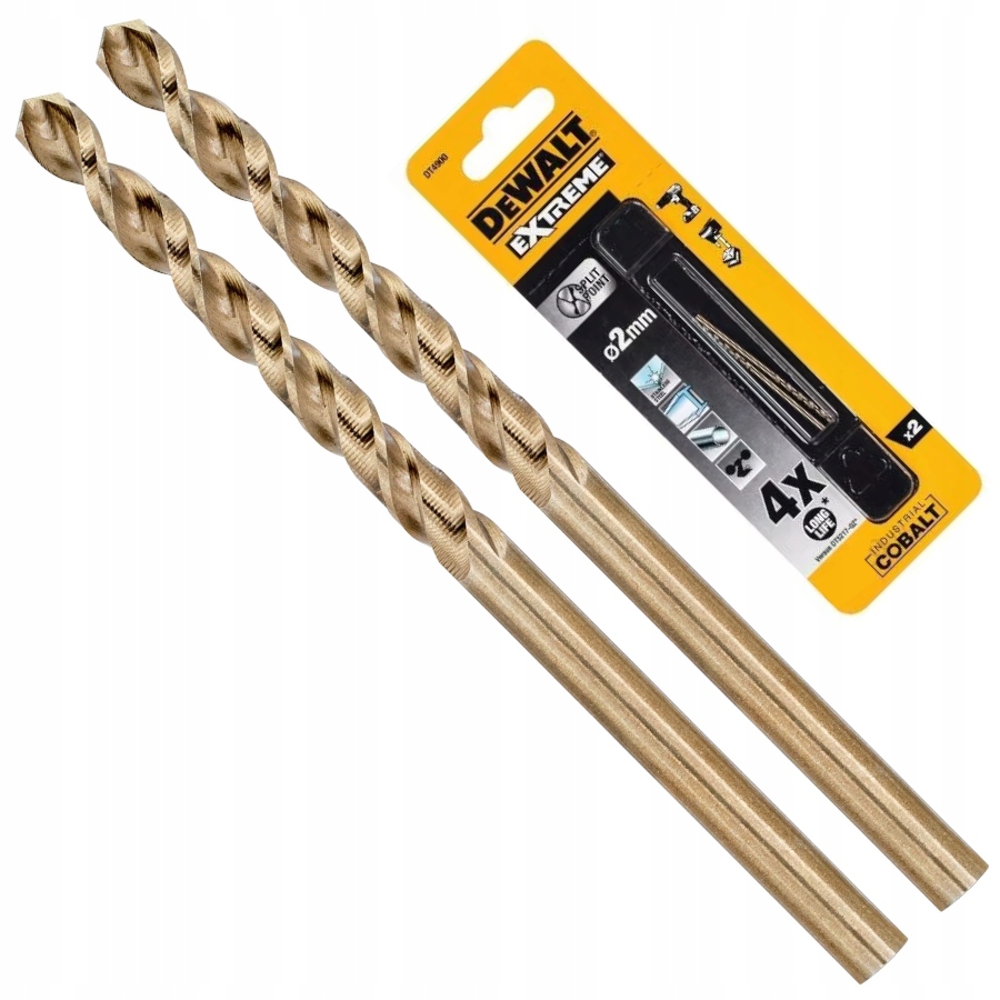

Wiertła kobaltowe Hss E 2mm 2szt DeWalt DT4900