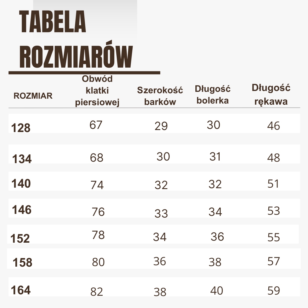 Bolerko komunijne atłasowe r.140 Rodzaj sweterek