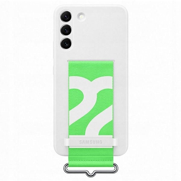 Pouzdro pro Samsung EF-GS906TW S22+ S906 bílé/bílé Silicone Cover Strap