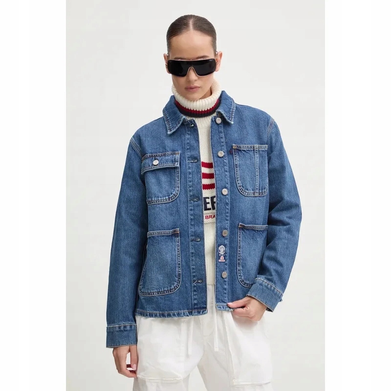 Superdry Modrá Džínová Bunda S Kapsami (38)