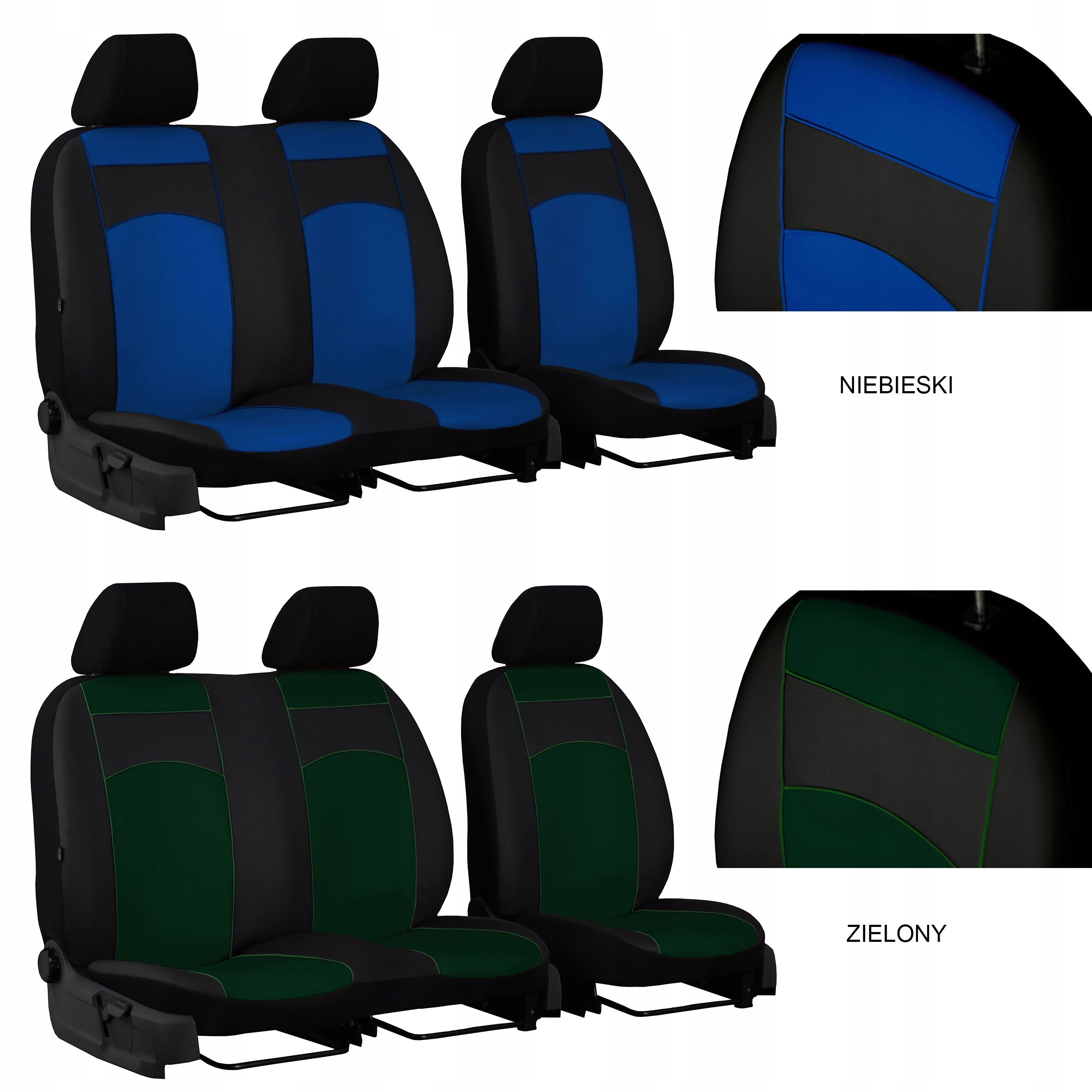 SKÓRZANE POKROWCE MIAROWE SAMOCHODOWE NA SIEDZENIA RENAULT KANGOO III 2+1 Model Skóra Standard