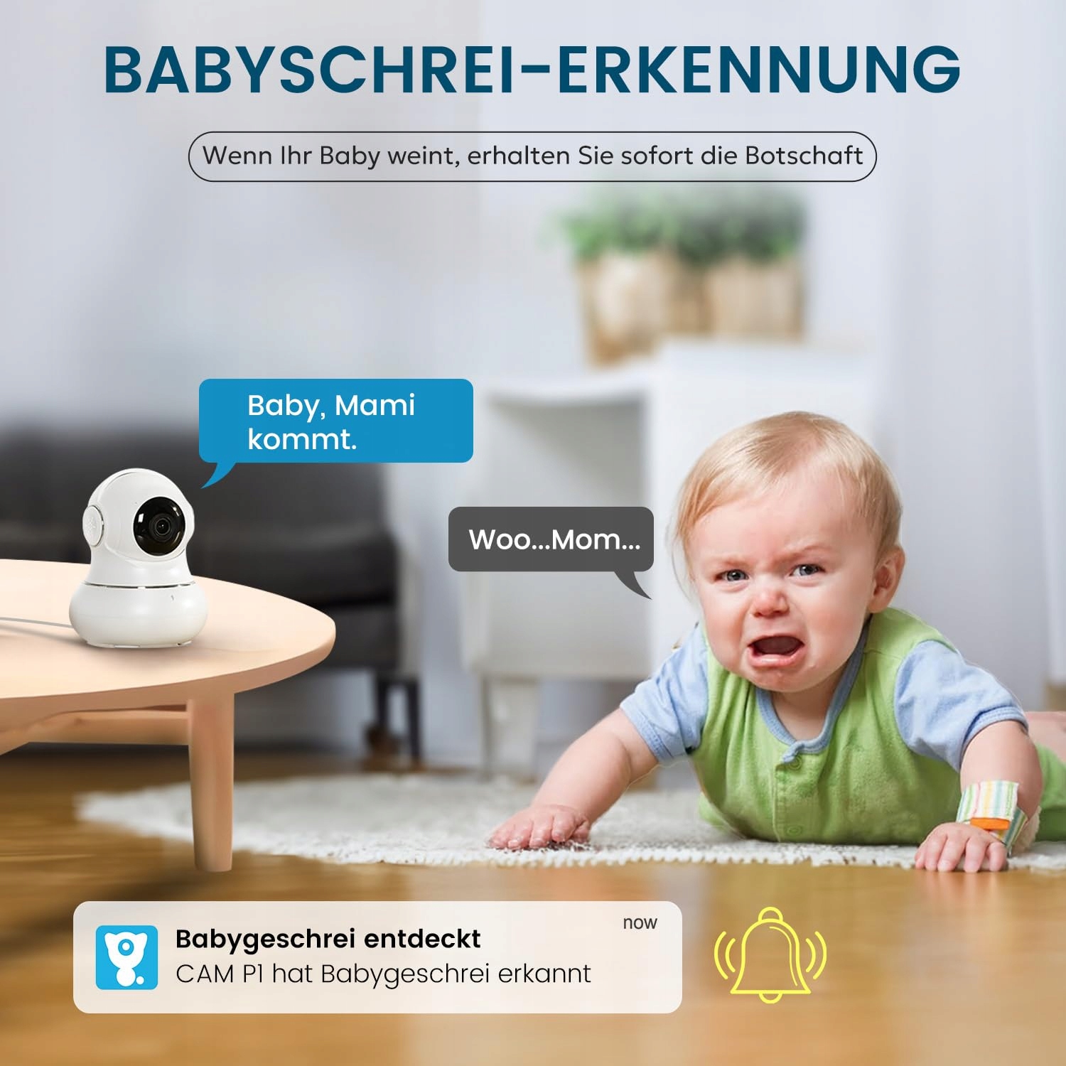 LITTLE ELF Kamera Wewnętrzna 2K Babyfon 360° WiFi Audio Nocna Alexa — miniatura 5