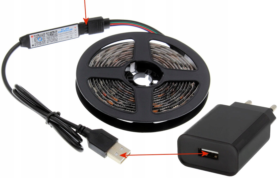 Kontroler Sterownik LED RGB Bluetooth USB 4pin App Typ sterownik