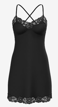 Tričko noční z modalu s krajkou Victoria's Secret, černé, velikost XL