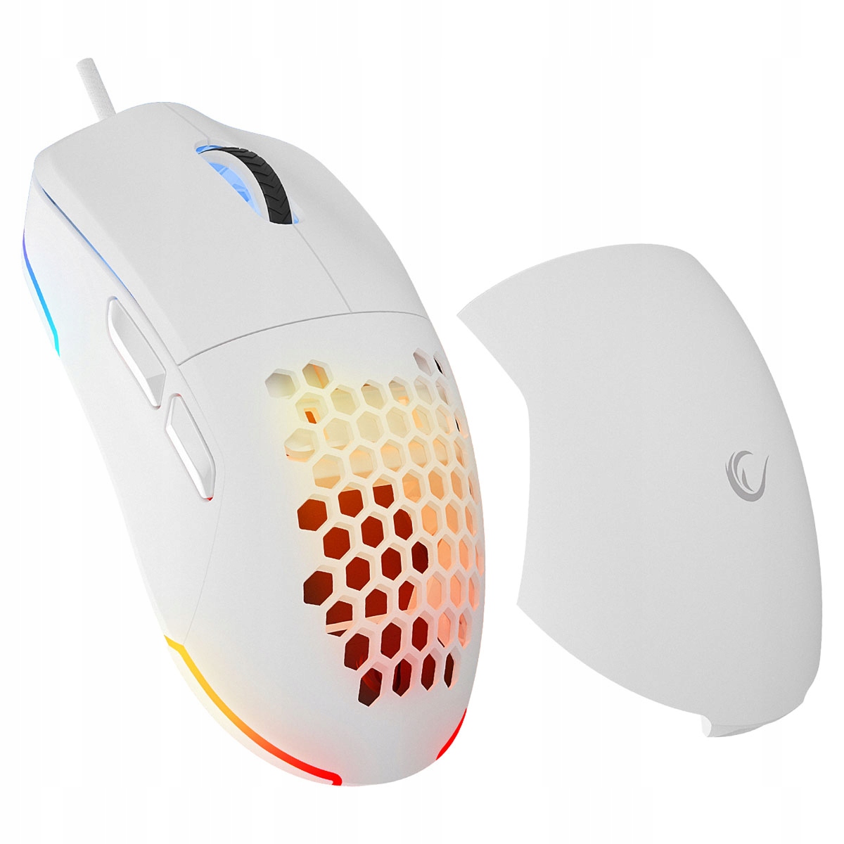 Rampage Mysz Blink gamingowa Usb Rgb sensor optyczny 825F Biała 12800 dpi