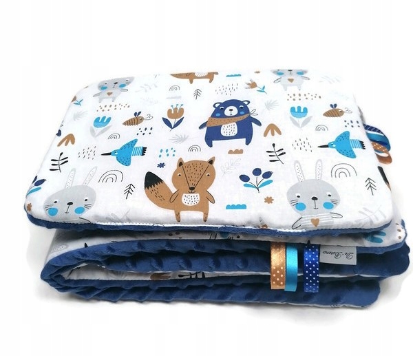 Kocyk i poduszka minky do wózka/ kołyski DE-BORENO