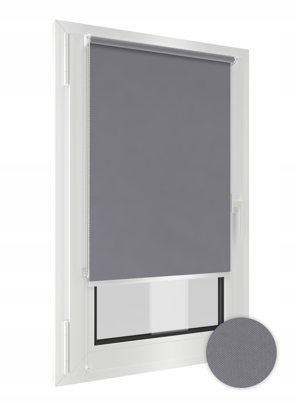 ROLETA DO SALONU Z NAPINACZEM 65x220 srebrny