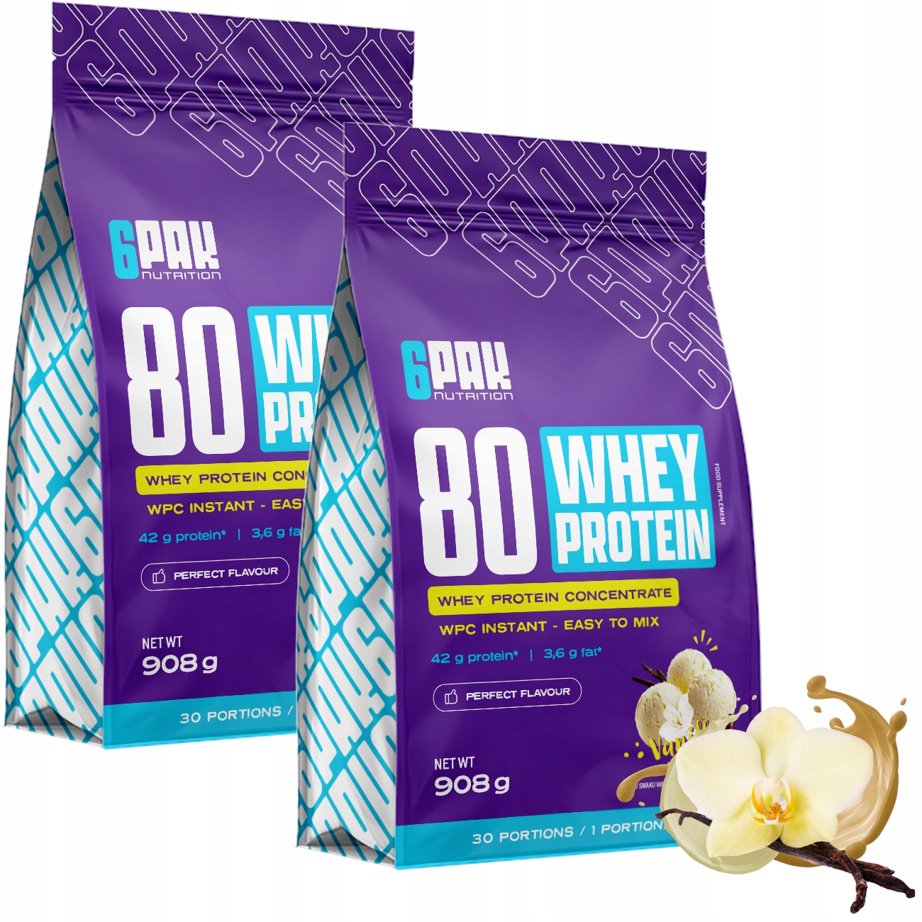 2X Balení 6 Kusů Wpc 80 Syrovátkový Protein 908 G Protein