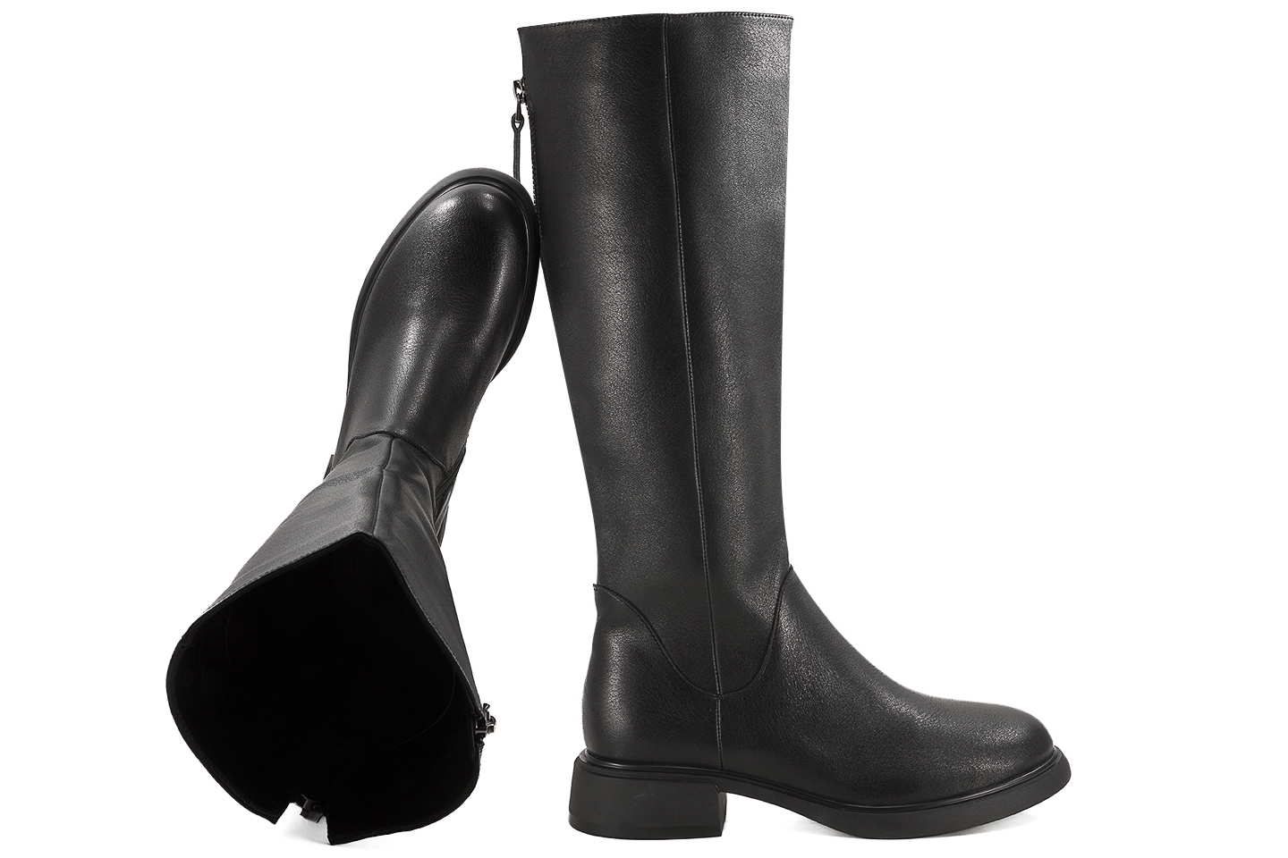 D&a S.barski JC52-837 Kožené Kozačky Dámské Vysoké Kozačky černé 36 Č