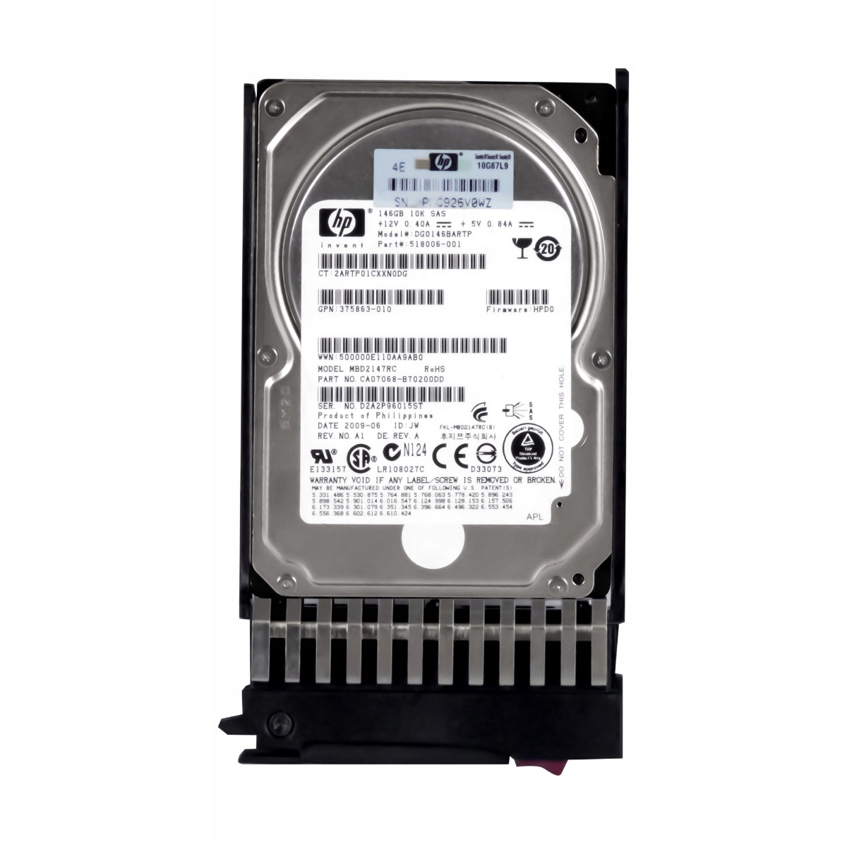 Hp 518006-001 146GB 10K 16MB Sas 2,5'' DG0146BARTP