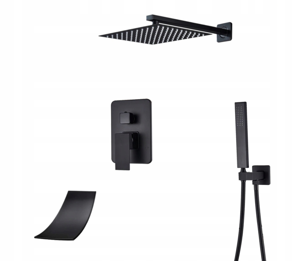 Podomietkový Set Čierny Matný Výtokový Vodopád Box 20 CM