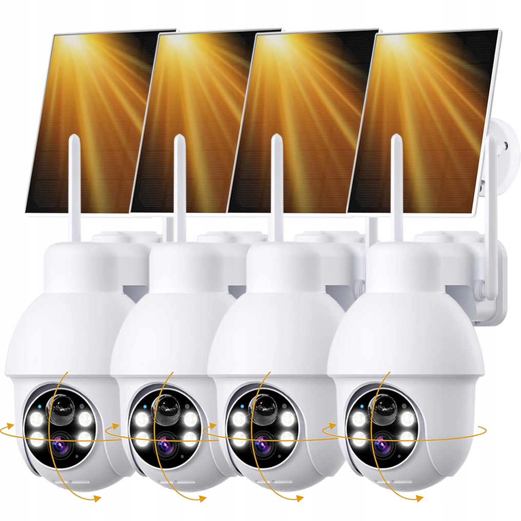 5MPX Venkovní Otočná Solární Kamera Ip Wifi 4x Zoom Alarm 5000MAH 4ks