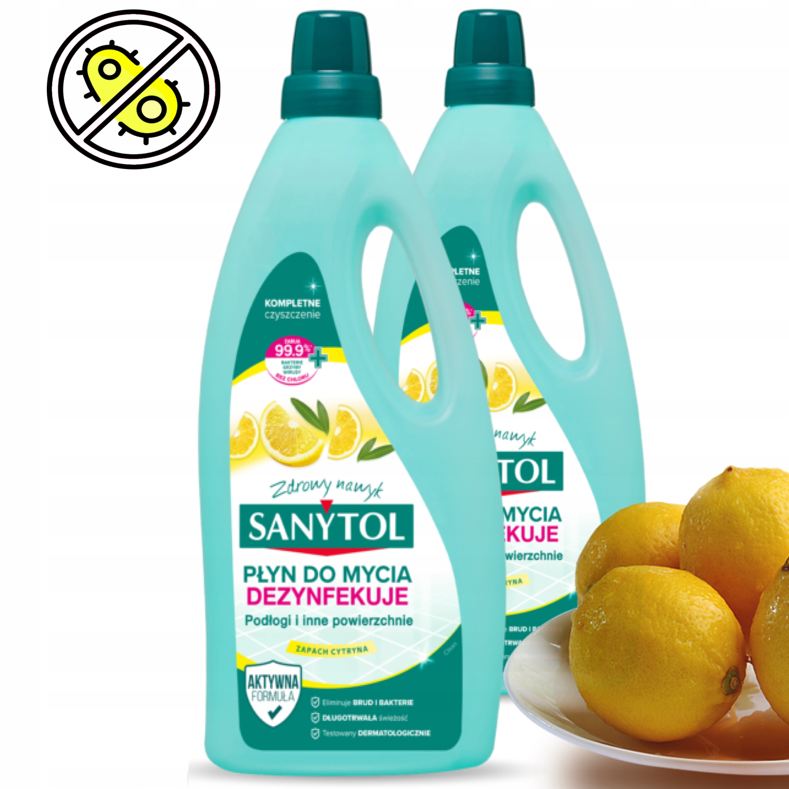 2X SANYTOL Płyn Uniwersalny do Mycia Podłóg Podłogi Cytrynowy 2L