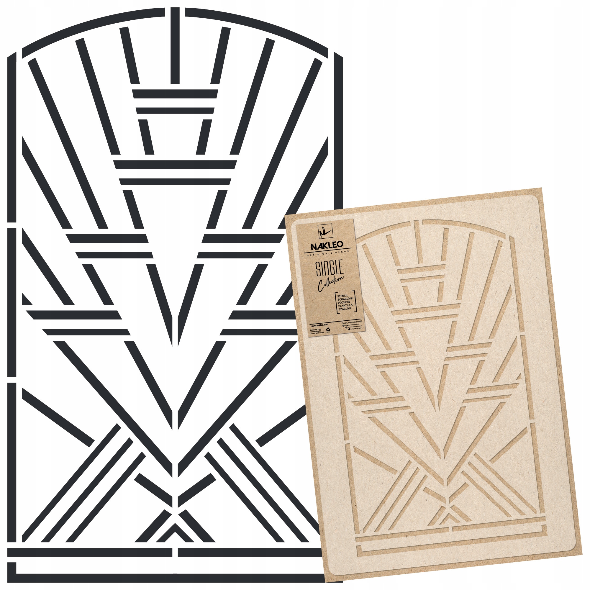 Malířská šablona Vícenásobná L 59x95 cm Geometrická Art Deco Balustrada